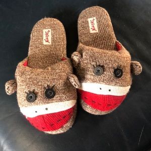 Nick & Nora monkey slippers medium 7-8 new